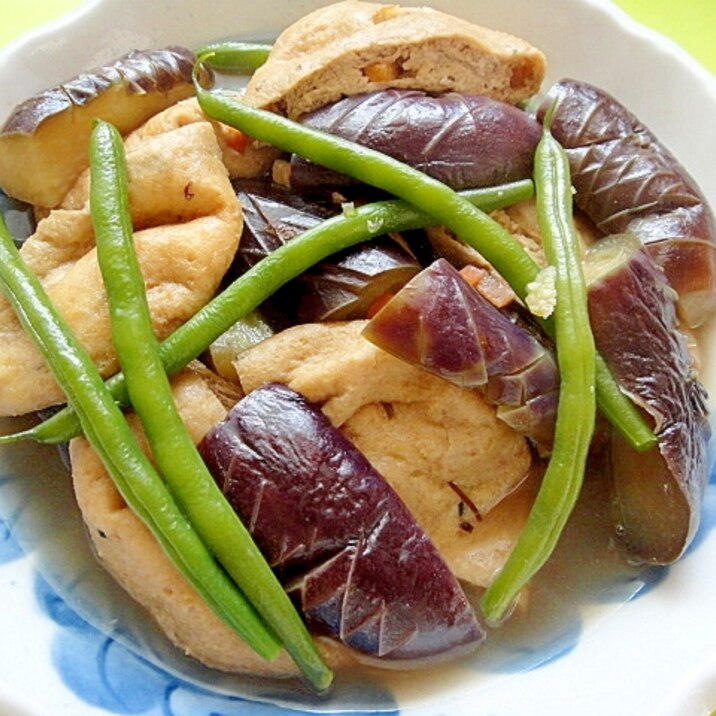 茄子とがんもどきインゲンの煮物